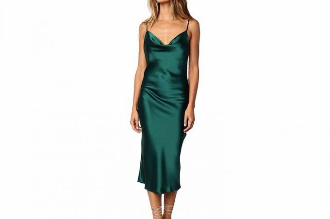 Amazon Xxxiticat Kadın Kolsuz Spagetti Askılı Saten Elbise